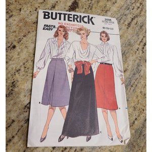 Butterick 3596 Sz 8 10 12 A Line Skirt Below Knee Ankle Length Pleat Pattern New